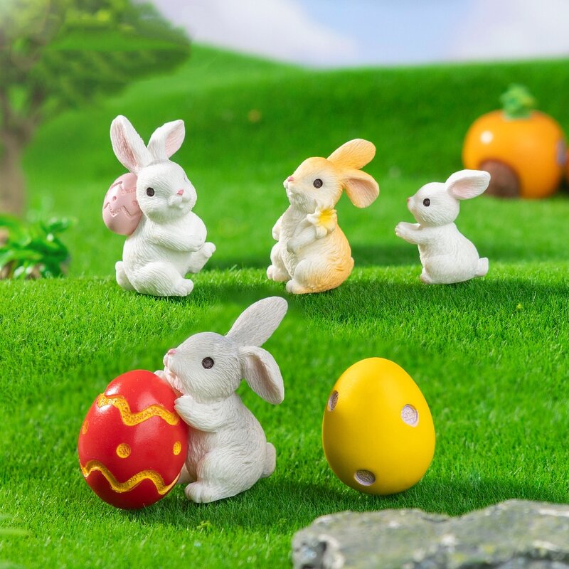 Easter Egg Bunny Model Manufacturer - Cross Border Wholesale Micro Landscape Garden Landscaping DIY Decoration Resin Small Ornament