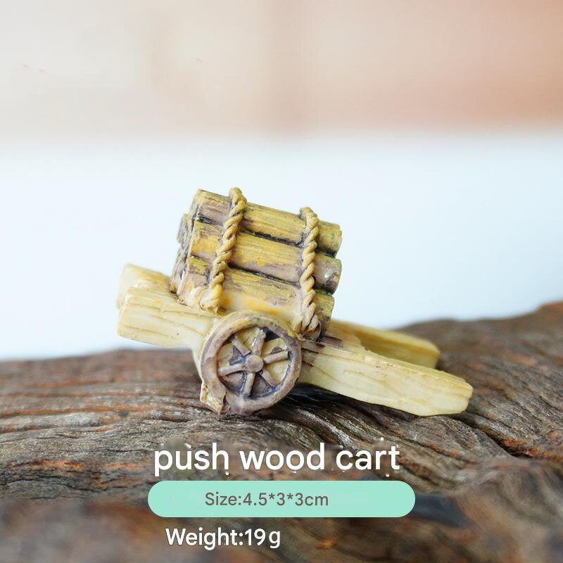 Resin Moss Micro Landscape Ornament Manufacturer - Hot-Selling Succulent Flower Pot Decoration Wheelbarrow Firewood Cart for Aquarium