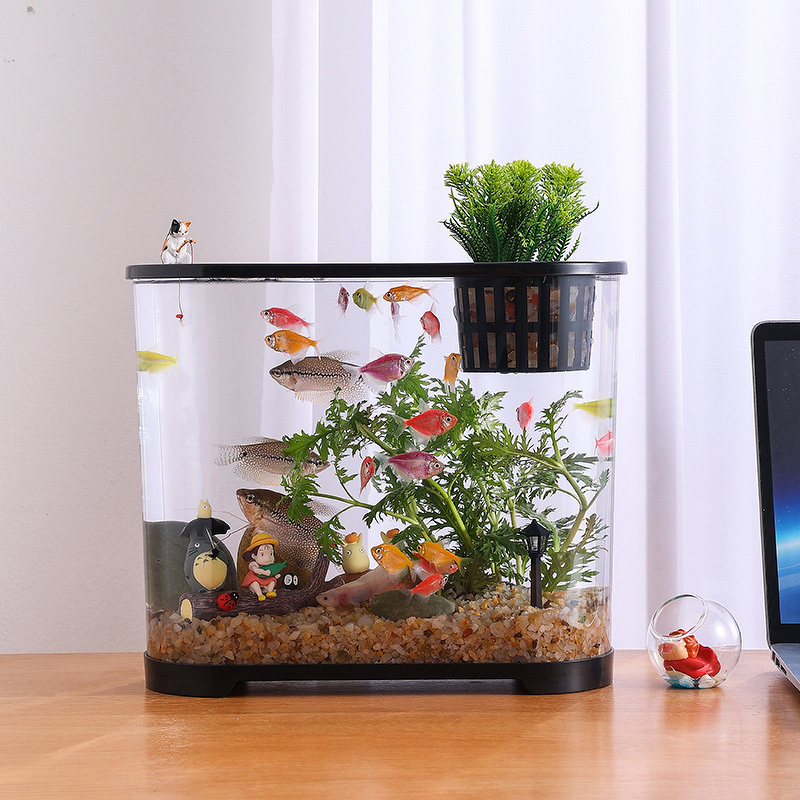 Goldfish Tank Aquarium Manufacturer - New Model Desktop Transparent Imitation Glass for Small Medium-Sized Spaces for Household