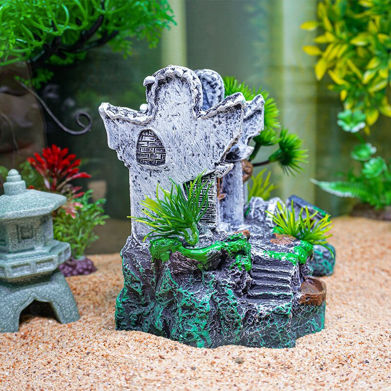 Landscaping Buildings Manufacturer - Hot Sale Factory Price Resin Chinese Style Jiangnan Hut Simulation Ancient for Aquarium