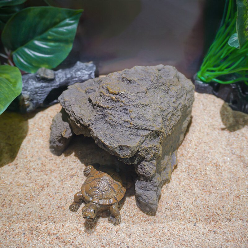 Resin Basking Platform Manufacturer - Customizable Fish Aquarium Rock Light Gray Eco-Friendly Living Room Decoration