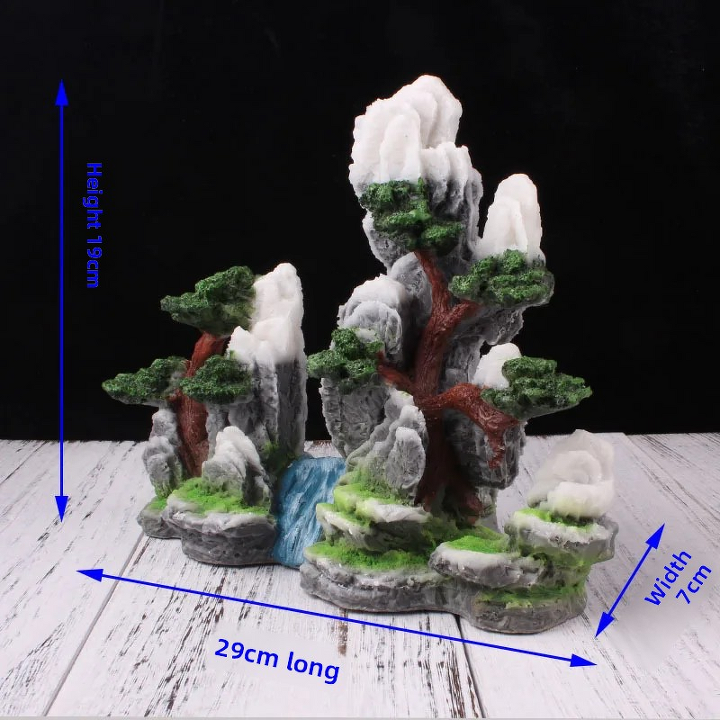 Resin Rockery Aquarium Decoration Manufacturer - Cross-border 29cm for Landscaping Resin Crafts Ancient Style Mountain Ornaments