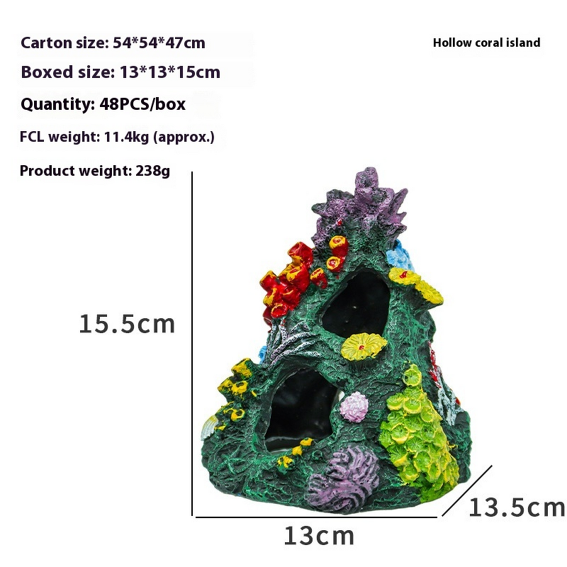 Coral Reef Ornaments Manufacturer - Hot Selling Resin Seabed Aquatic Plants Shelter House for Fish Tank Aquarium Decor