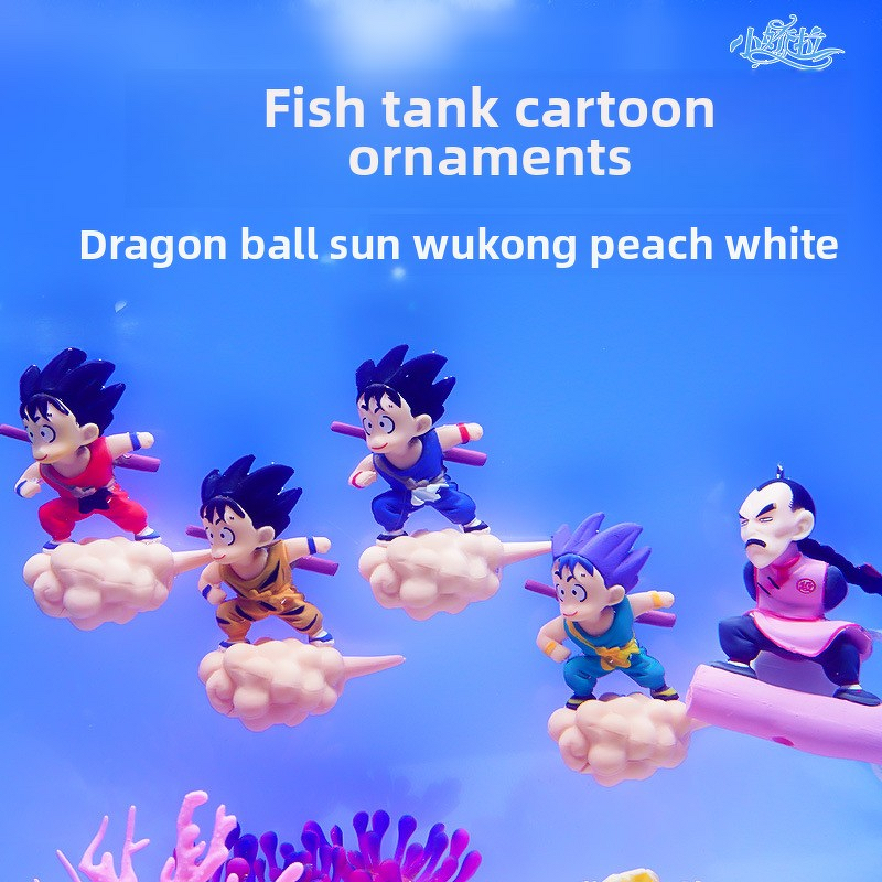 Aquarium Decoration Ornament Manufacturer - Hot-Selling Cartoon PVC Crafts Floating Dragon Ball Goku Micro Landscape Accessories