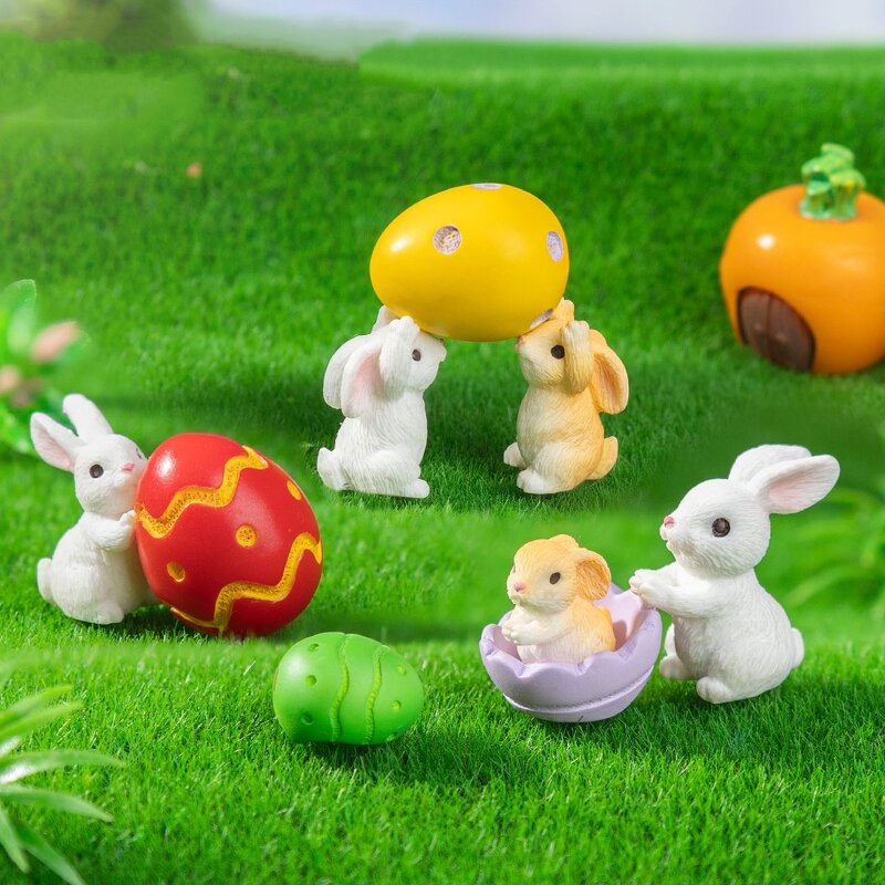Easter Egg Bunny Model Manufacturer - Cross Border Wholesale Micro Landscape Garden Landscaping DIY Decoration Resin Small Ornament