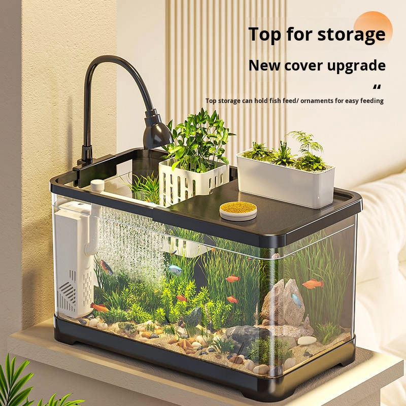Goldfish Tank Manufacturer - Modern Transparent Plastic Desktop Aquarium for Small Medium-Sized Fish Easy-Care Home Landscape