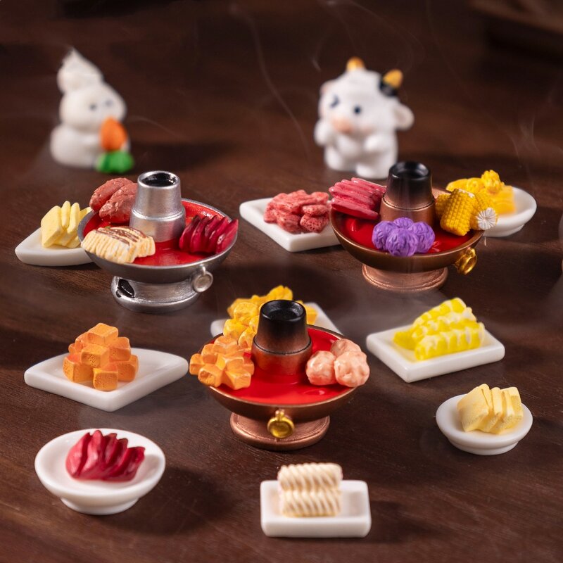 Simulation Hot Pot Resin Crafts Manufacturer - Micro Landscape Creative Copper Food DIY Desktop Landscaping Decoration Miniature Model