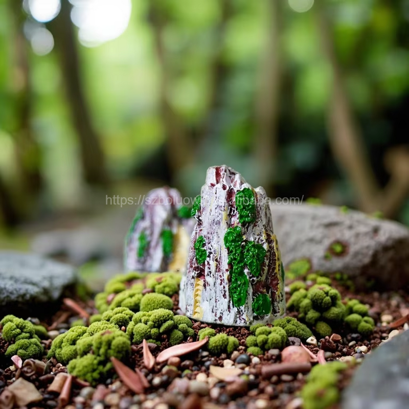 Rockery Tank Ornament Manufacturer - New Micro Landscape Cross-Border Fighting Fish Bonsai Mini Resin Stone for Landscaping Aquarium