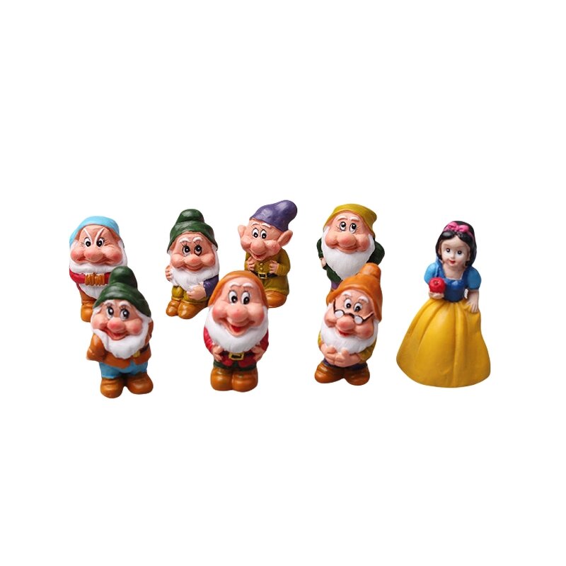 Snow White Resin Crafts Manufacturer - Customizable Seven Dwarfs Micro Landscape Potted Plants Decoration Cartoon Character Ornament