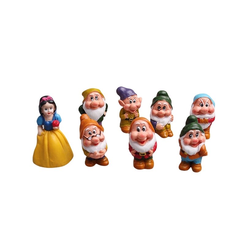 Snow White Resin Crafts Manufacturer - Customizable Seven Dwarfs Micro Landscape Potted Plants Decoration Cartoon Character Ornament