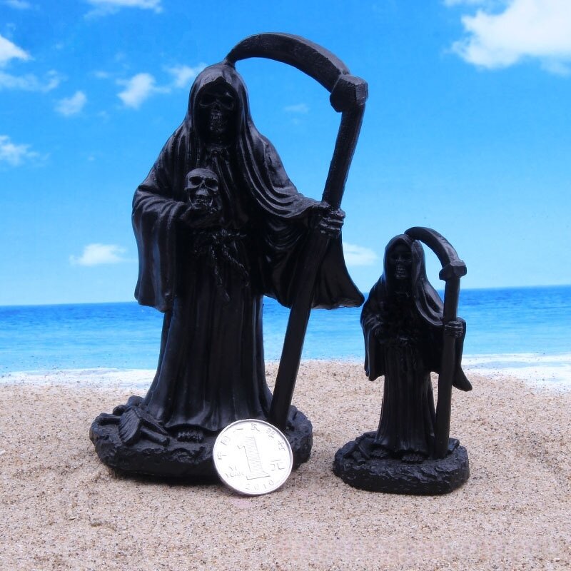 Little Death Resin Crafts Manufacturer - Customizable Eco-Friendly Black Robe Figure Model for Fish for Tank Decoration Home Souvenir