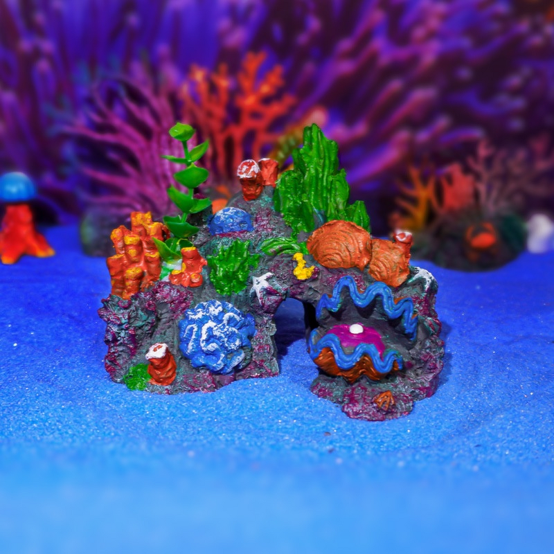 Coral Reef Ornaments Manufacturer - Hot Selling Resin Seabed Aquatic Plants Shelter House for Fish Tank Aquarium Decor