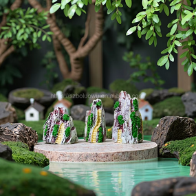 Rockery Tank Ornament Manufacturer - New Micro Landscape Cross-Border Fighting Fish Bonsai Mini Resin Stone for Landscaping Aquarium