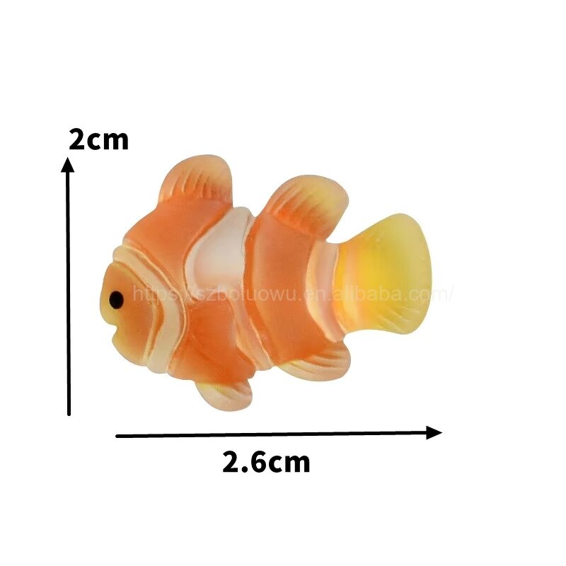 Resin Mini Ocean Animal Crafts Manufacturer - DIY DouDou Shoes or Iphone case Tropical Cartoon Fish Ornaments Fish Tank Landscaping