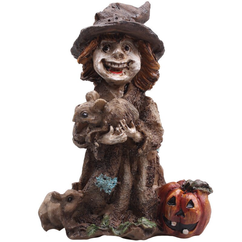 Halloween Resin Crafts Ornaments Manufacturer - Customizable Trick Treat Ghost Pumpkin Lantern Witch DIY Landscaping Decoration