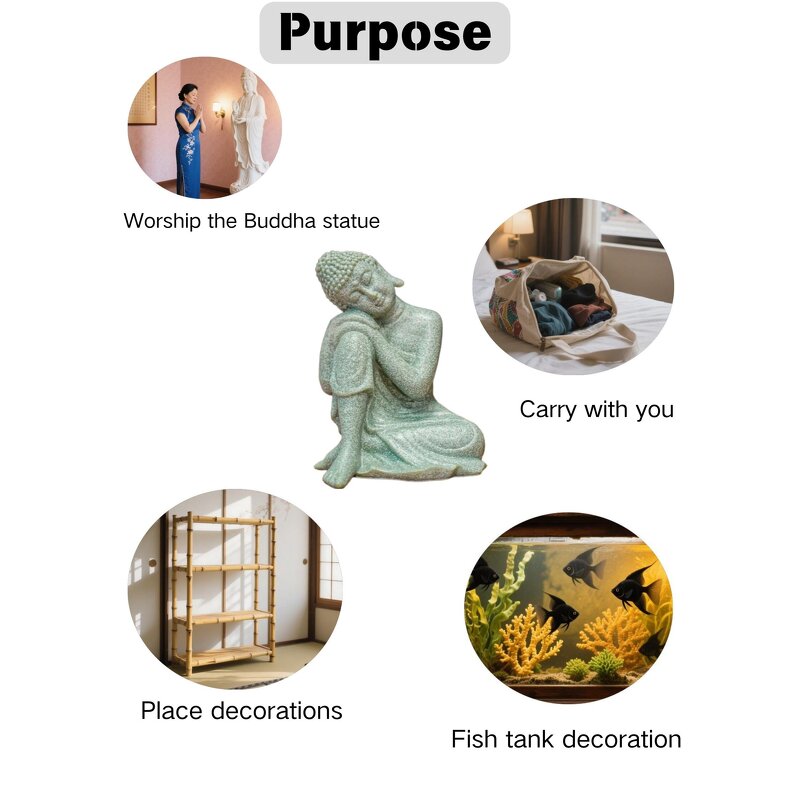 Buddha PVC Statue Manufacturer - Wholesale Customized High Quality Chinese Style Home Decoration with Green Sandstone for Fish Tank