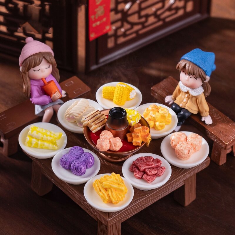 Simulation Hot Pot Resin Crafts Manufacturer - Micro Landscape Creative Copper Food DIY Desktop Landscaping Decoration Miniature Model