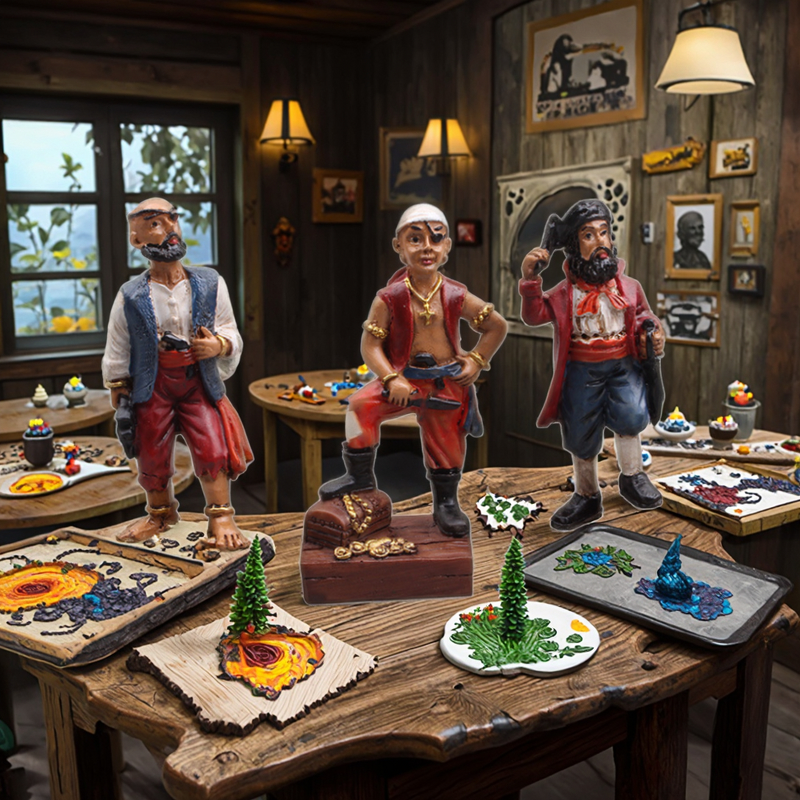 Resin Sand Table Model Manufacturer - Customizable Psychological Therapy Aquarium Assembly Figures Christmas Ornament Featuring Pirates