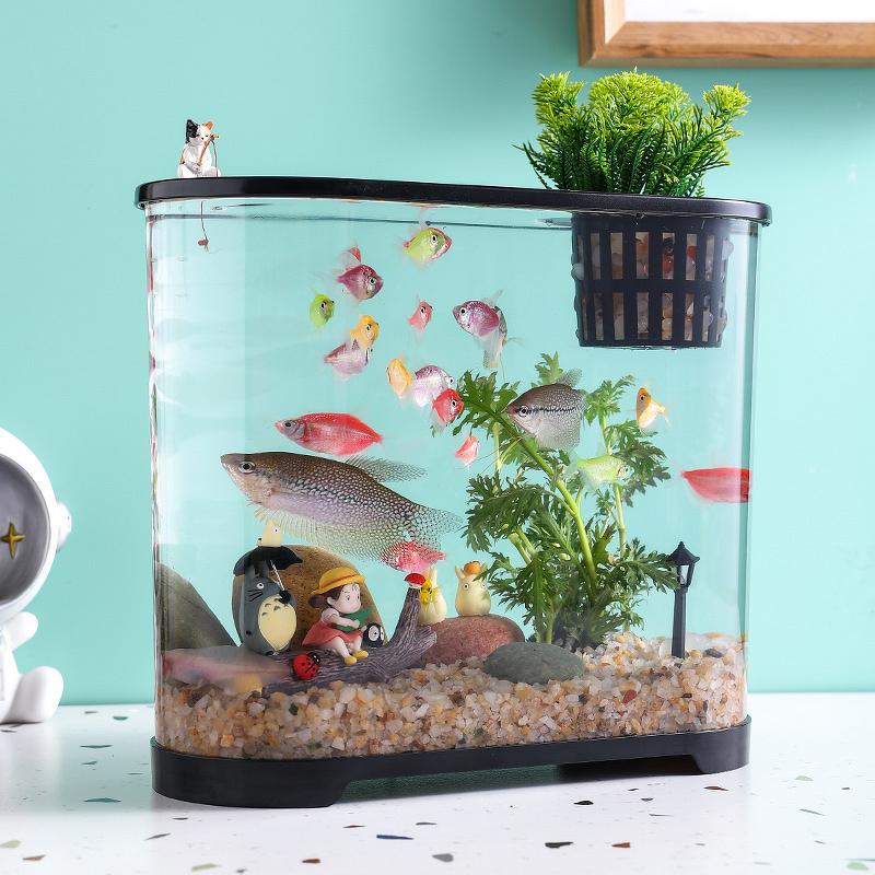 Goldfish Tank Aquarium Manufacturer - New Model Desktop Transparent Imitation Glass for Small Medium-Sized Spaces for Household