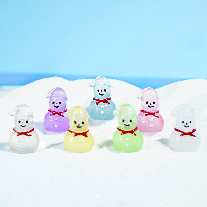 Christmas Snowman Ornament Manufacturer - Customizable Luminous Micro Landscape Plastic Small Desktop Decoration Accessory
