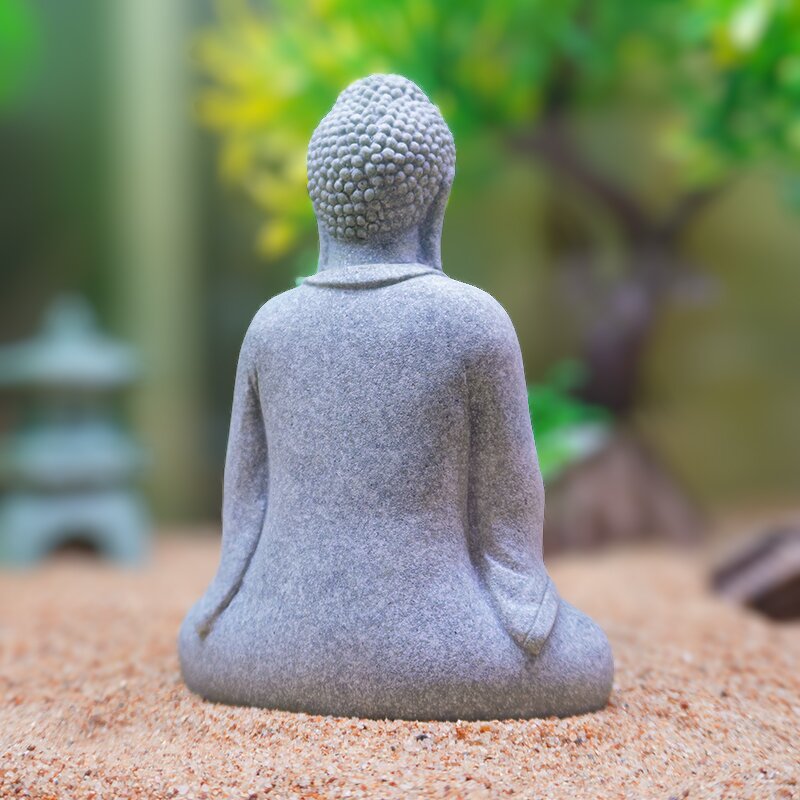 Buddha Fish Tank Decoration Manufacturer - New Arrival Eco-Friendly Sandstone Plastic Crafts Ornament Aquarium Accessories