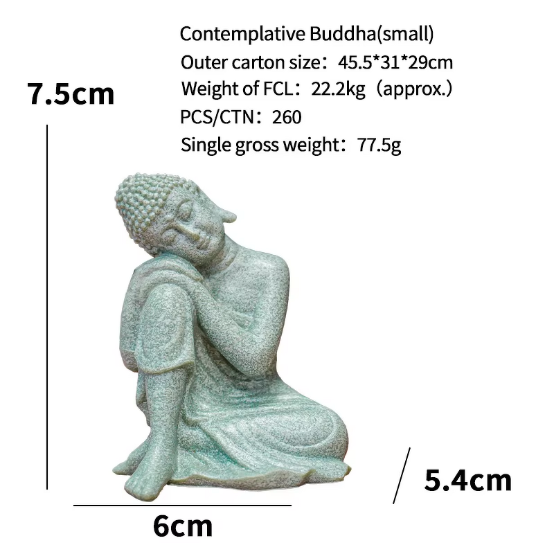 Buddha PVC Statue Manufacturer - High Quality Chinese Style Small Fearless Green Sandstone Finish for Home Decor for Fish Tank