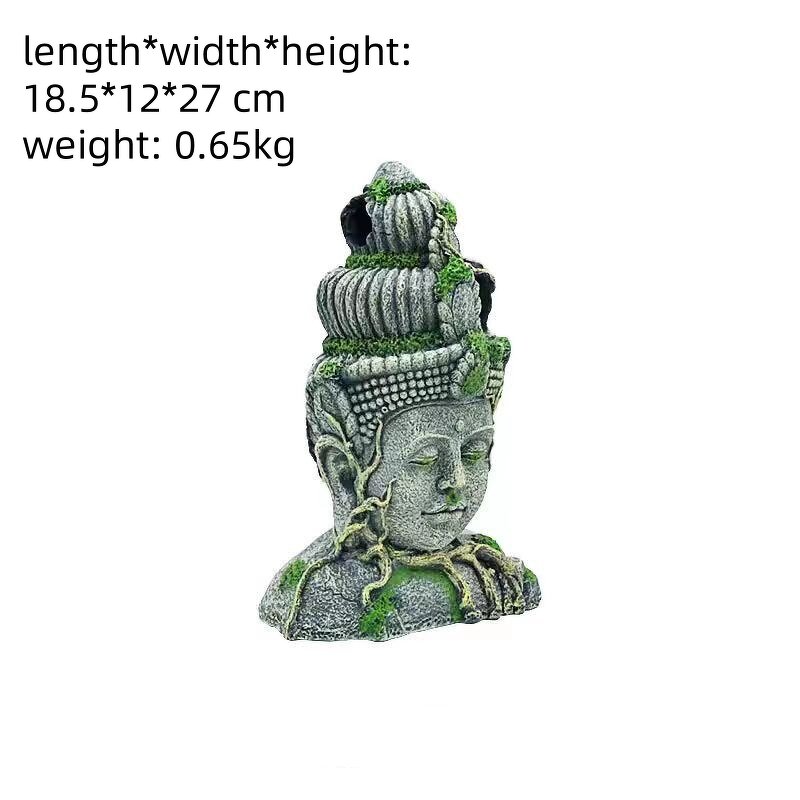 Buddha Statue Manufacturer - Customizable Fish Tank Ornament Rockery Water Grass Aquarium Resin Zen Micro Landscape Decor