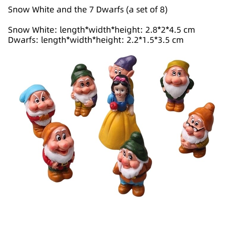 Snow White Resin Crafts Manufacturer - Customizable Seven Dwarfs Micro Landscape Potted Plants Decoration Cartoon Character Ornament