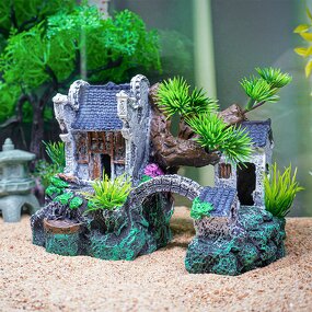 Landscaping Buildings Manufacturer - Hot Sale Factory Price Resin Chinese Style Jiangnan Hut Simulation Ancient for Aquarium