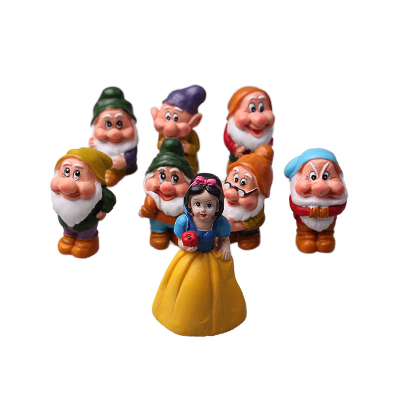 Resin Craft Ornaments Manufacturer - Eco-Friendly Girl with Seven Dwarfs Miniature Succulent Plant Fairy Style for Living Room Decor