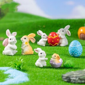 Easter Egg Bunny Model Manufacturer - Cross Border Wholesale Micro Landscape Garden Landscaping DIY Decoration Resin Small Ornament