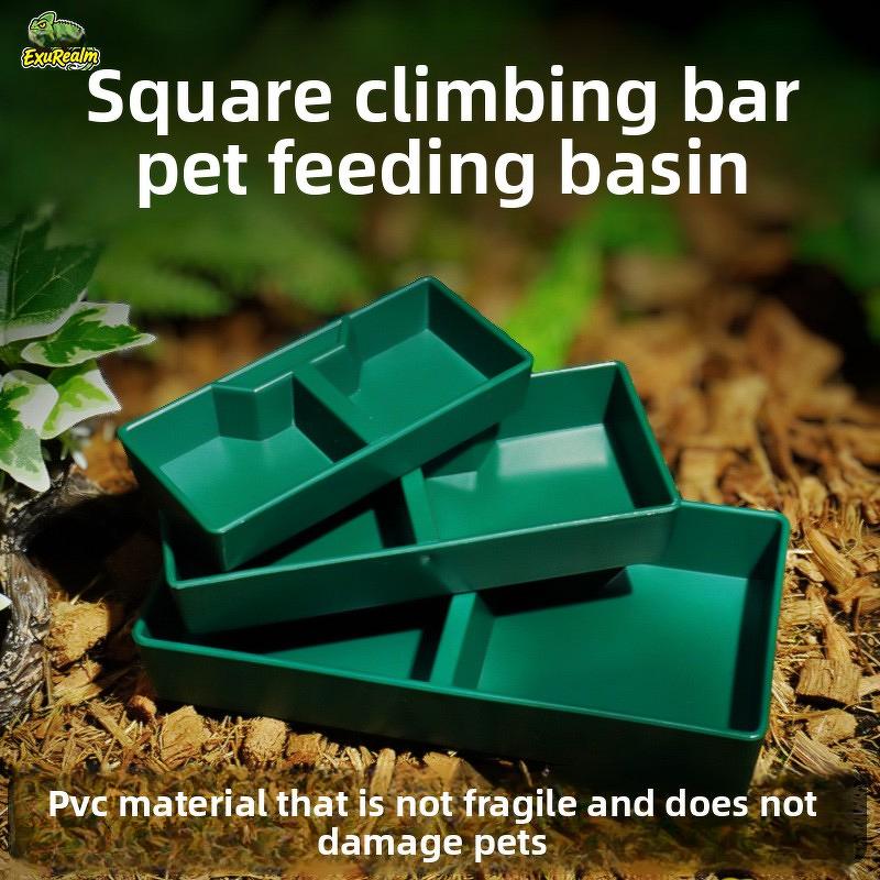 Water and Food Bowls Manufacturer - Cross-border Dual-purpose PVC Rectangular for Reptiles and Arachnids Eat and Drink Supplies