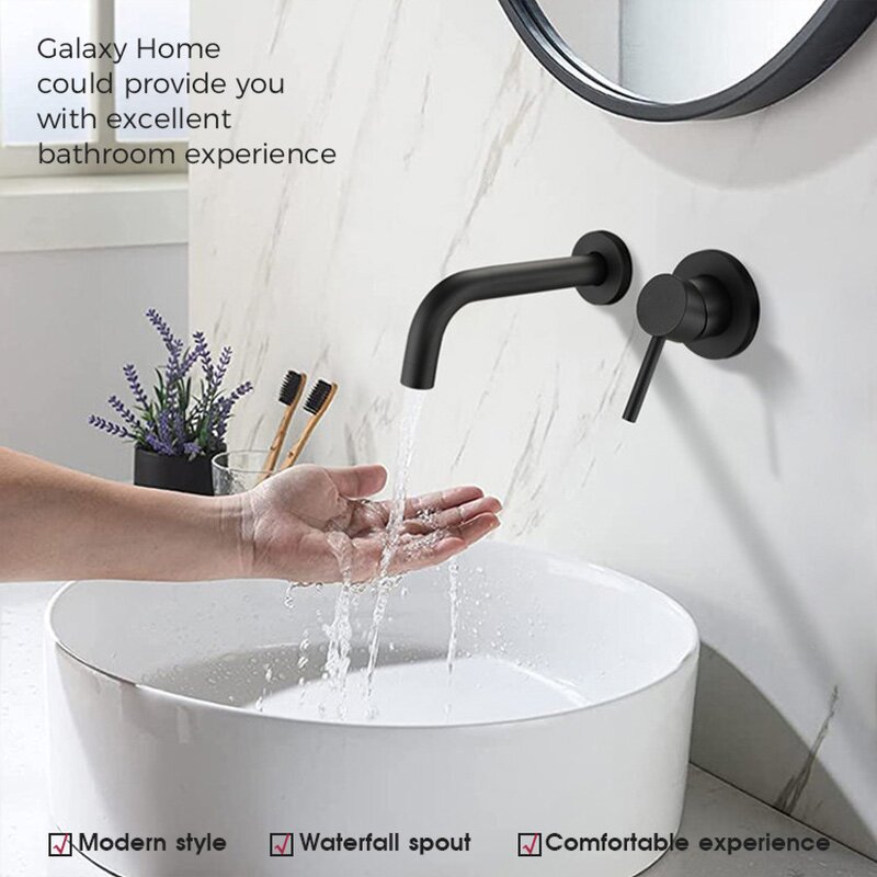 Basin Mixer Tap Manufacturer - Matte Black Stainless Steel Wall-Mounted with Single-Handle Hot/Cold Water Control