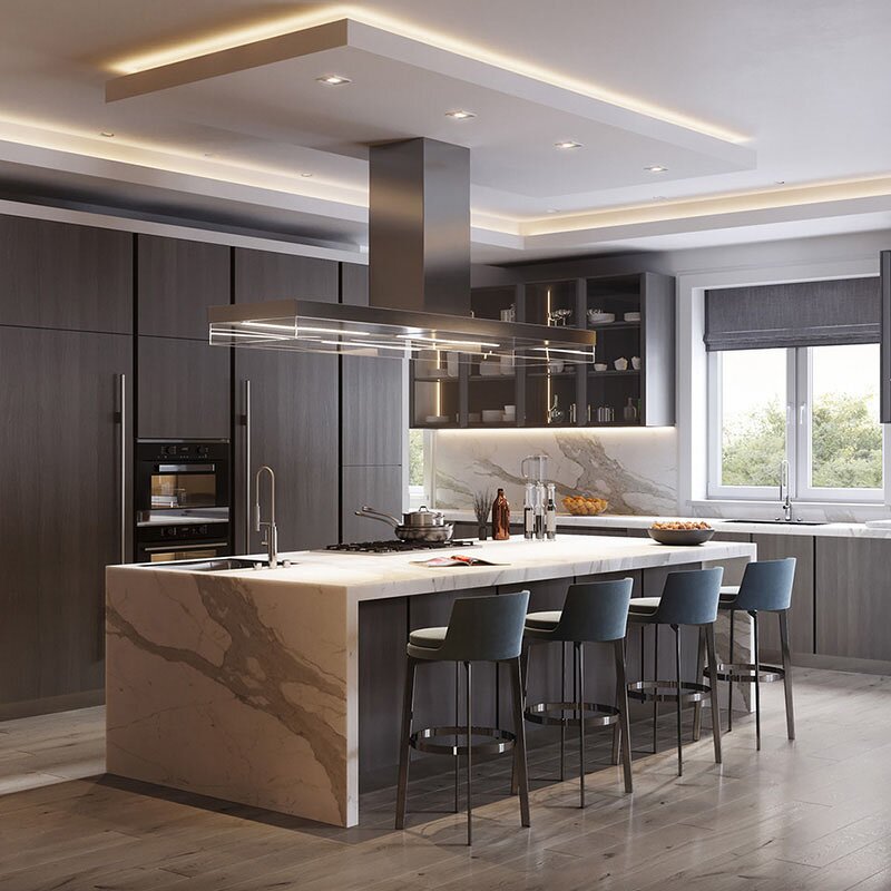 Kitchen Cabinet Manufacturer - Hot Selling Gloss Stainless Steel Innovative Design Kitchen Furniture