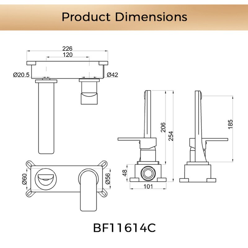 Basin Faucet Manufacturer - Hot Sale Brass Wall Mounted Single Handle Mixer Tap with Hot and Cold Water