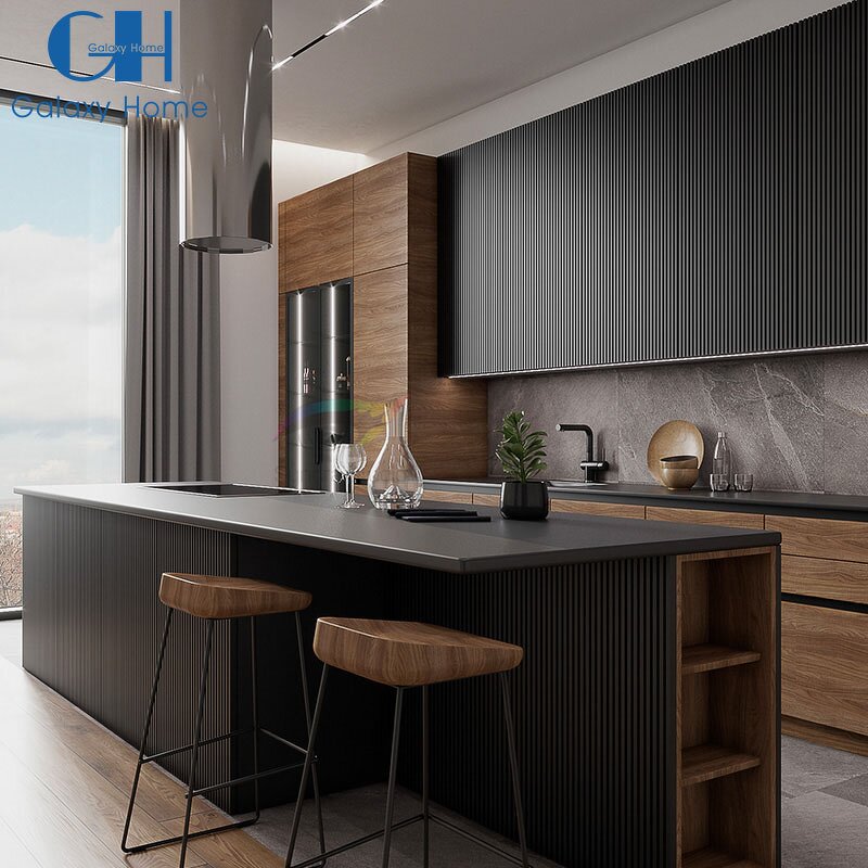 Kitchen Cabinet Manufacturer - Hot Selling Gloss Stainless Steel Innovative Design Kitchen Furniture