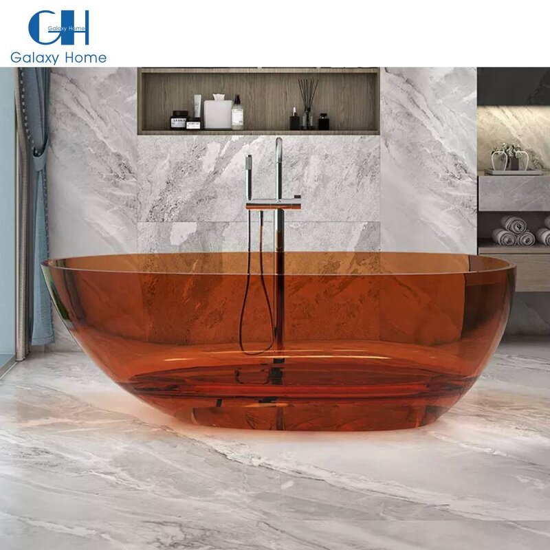 Resin Stone Bath Tub Manufacturer - Brown Egg Shape Translucency Egg Shape Clear Colored Bathtub