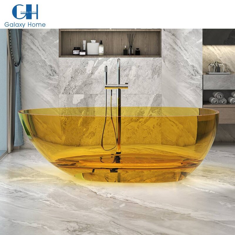 Resin Stone Bath Tub Manufacturer - Brown Egg Shape Translucency Egg Shape Clear Colored Bathtub