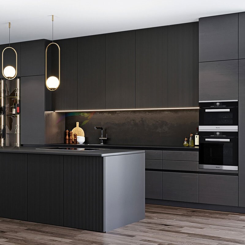 Kitchen Cabinet Manufacturer - Hot Selling Gloss Stainless Steel Innovative Design Kitchen Furniture