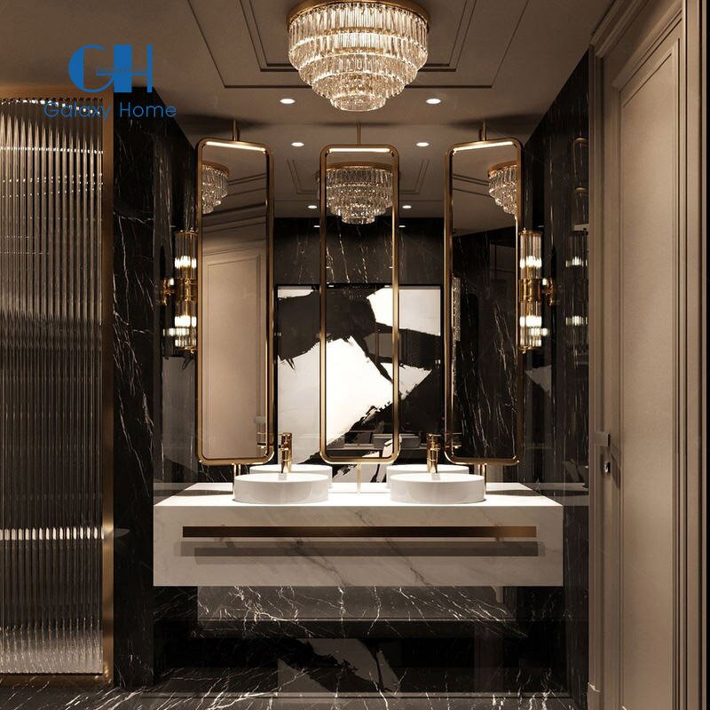 Bathroom Vanity Cabinets Manufacturer - Luxury with Single/Double Sinks & Mirror for Hotel Commercial Furniture