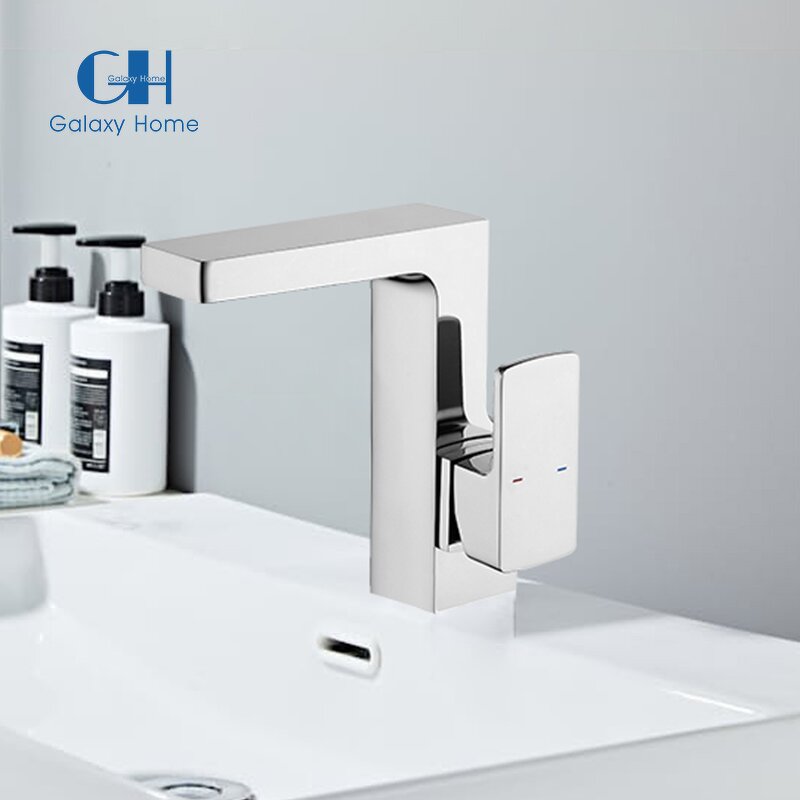 Basin Faucet Manufacturer - Modern Single-Hole Mount Stainless Steel Wall Deck Mounted Hot Cold Water Mixer Tap Single Handle Metered