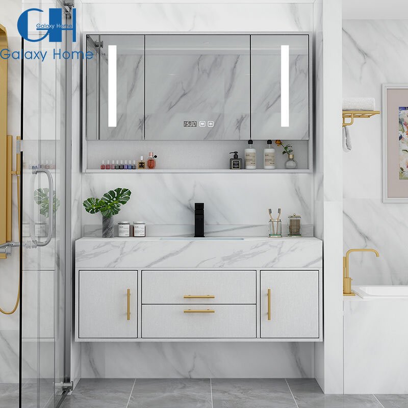Vanity Cabinet Manufacturer - American Style Wholesale Bathroom Furniture 36 in Solid Wood With Sink and LED Mirror