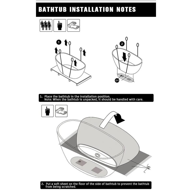 Solid Surface Resin Bathtub Manufacturer - Hot Sale Modern Black New Design Large Artificial Stone Freestanding for Bathroom