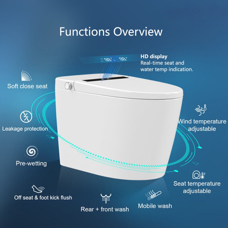 Smart Elongated Bidet Toilet Manufacturer - Modern with Auto/Blackout Flush Heated Seat and Warm Wash Dryer Blackout Finish