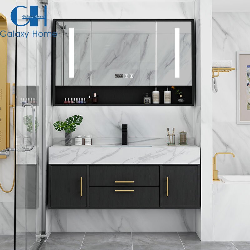 Vanity Cabinet Manufacturer - American Style Wholesale Bathroom Furniture 36 in Solid Wood With Sink and LED Mirror