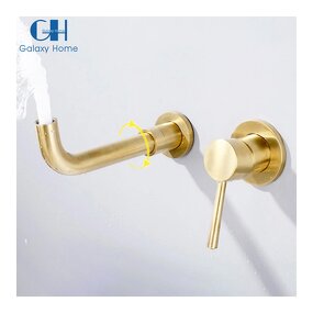 Basin Mixer Faucet Manufacturer - Brushed European Hot/Cold Water Stainless Steel Modern Dual Handle Black Finish Wall-Mounted Tap