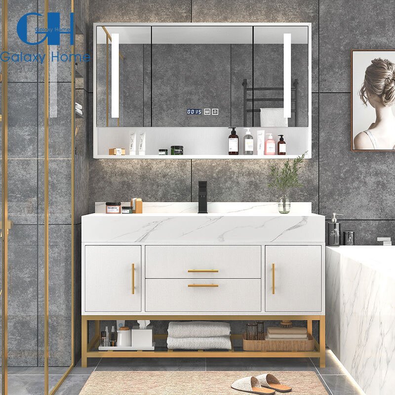 Vanity Cabinet Manufacturer - American Style Wholesale Bathroom Furniture 36 in Solid Wood With Sink and LED Mirror