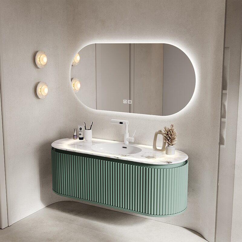 Bathroom Vanity Cabinets Manufacturer - Modern Marble Top Storage Sets Luxury Elegant Waterproof Washroom Furniture Basin