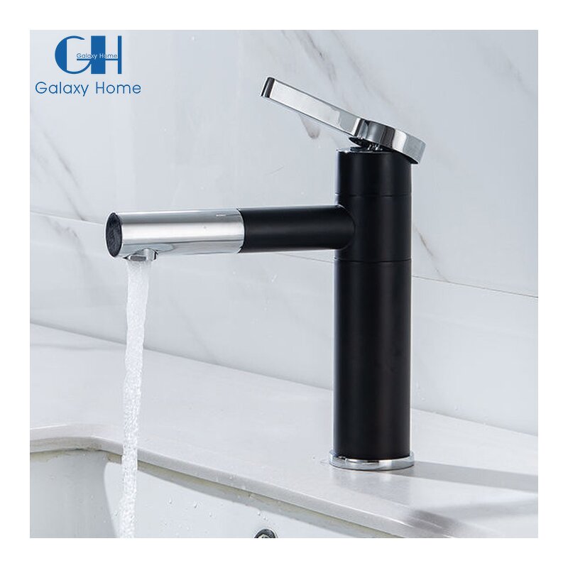 Basin Faucet Manufacturer - High Quality Modern Design Bathroom Countertop Vessel Gun Grey Click-On Cartridge Brass Water Saving Mixer