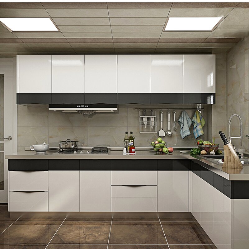 Kitchen Island Table Manufacturer - Cabinet Factory Supply Modern High Glossy Lacquer for Home Italian White 1 Set